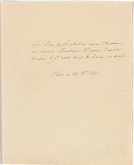 Simple invitation by the Duc de Richelieu to M. Bignon