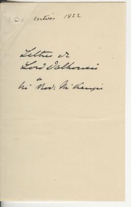 Letter from Lord Dalhousie to Roderick Mackenzie