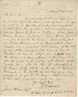 Letters from Henry McKenzie to Jacob Oldham