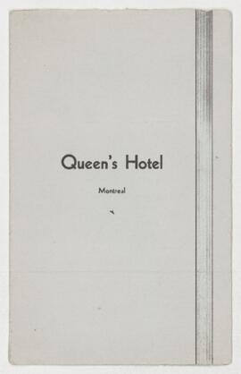 Dinner menu from Queen's Hotel