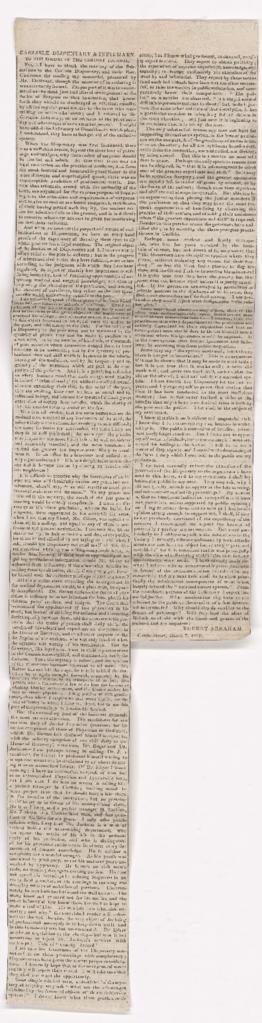 Letter to the Carlisle Journal, 1830