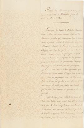 Caulaincourt’s unpublished account of the Battle of Waterloo to the restoration of Louis XVIII