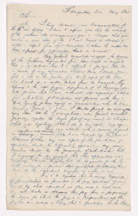 Letter to U.S. Secretary of War John Bell from T. S. Brown