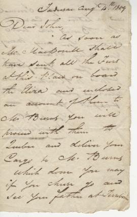 Letter from James Mackenzie to John Mackenzie