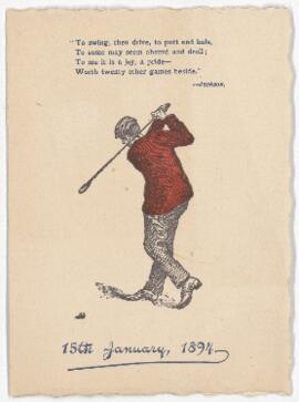 Menu from unknown golf club: January 15th, 1894