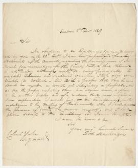 Letter to Colonel Yorke