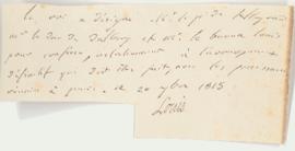 Note signed by King Louis XVIII