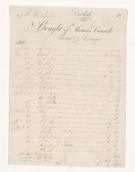 Itemised bill and account statement, 1832