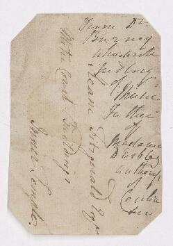 Fragment of letter from Charles Burney to Keane Fitzgerald