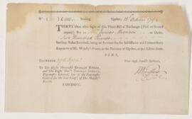 Bill of exchange, 15 October 1794