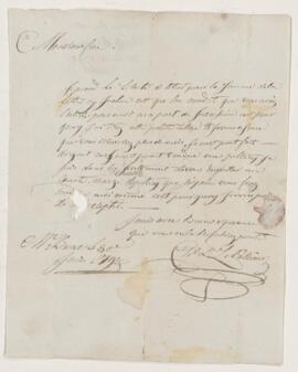 Letter from Charles LePallieur, 30 June 1792