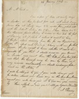 Letter from Alexander Henry to Simon McTavish, 24 January 1796