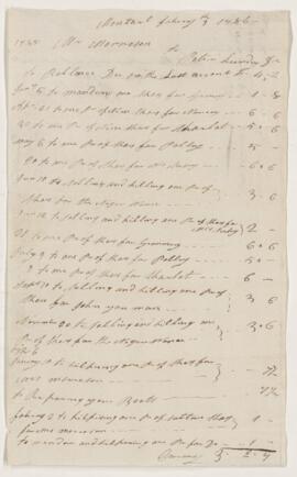 Invoice from Peter Lundey for shoe-making, 9 February 1786